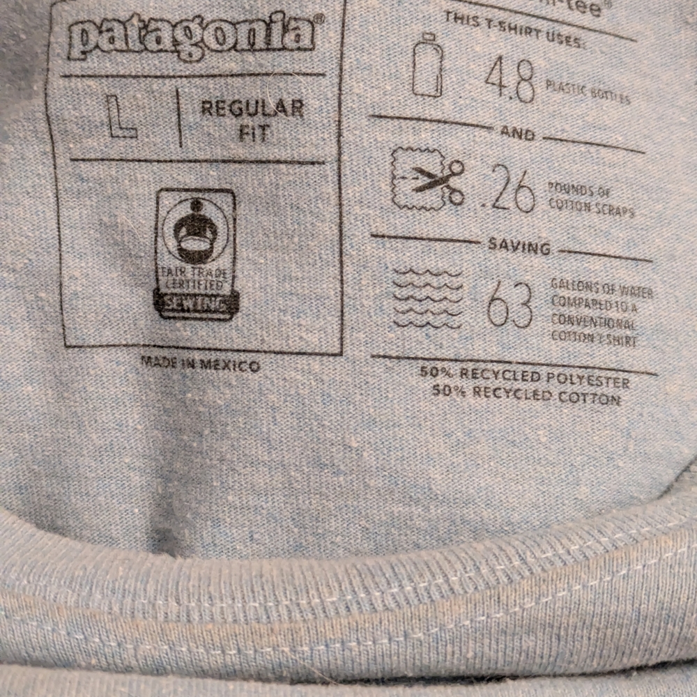 Patagonia Responsibili-Tee Trout Fish Graphic T-Shirt Large - Picture 7 of 7